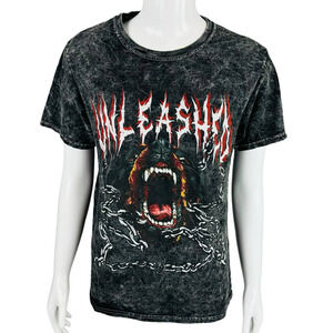 Thirty Single Unleashed T-Shirt Sz Small Black Grey‎ Bear Graphic Tee